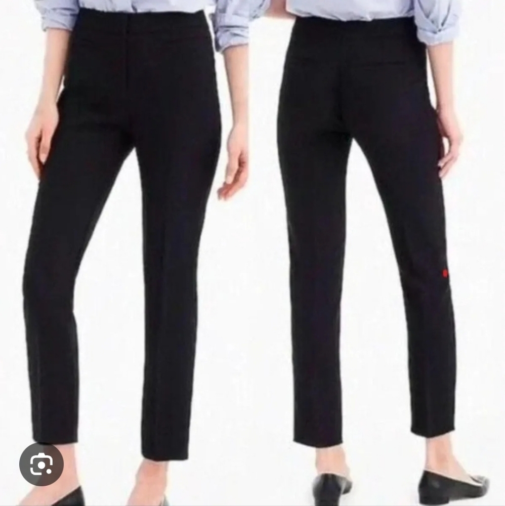 J. CREW Black Straight Cropped Ankle Pants with Elastic Waistband